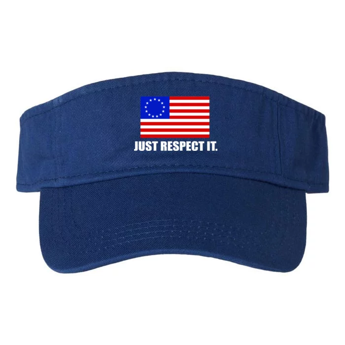 Betsy Ross Flag Just Respect It Valucap Bio-Washed Visor