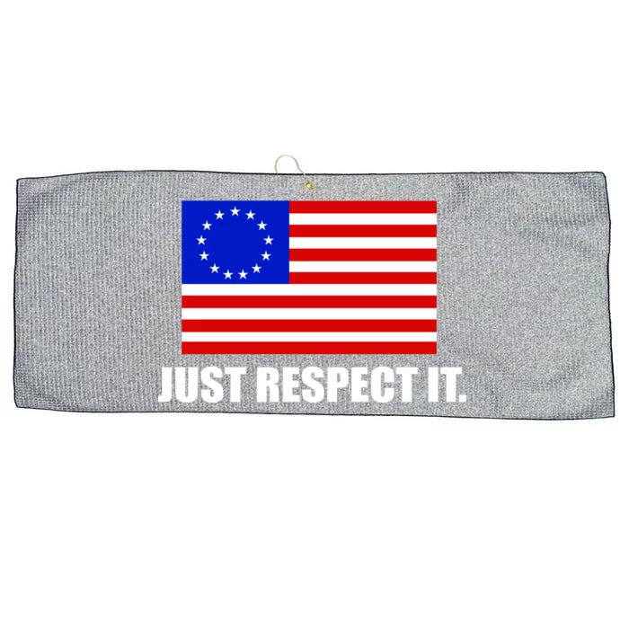 Betsy Ross Flag Just Respect It Large Microfiber Waffle Golf Towel