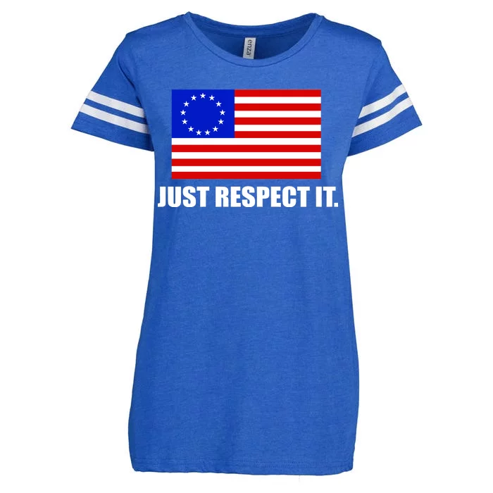 Betsy Ross Flag Just Respect It Enza Ladies Jersey Football T-Shirt