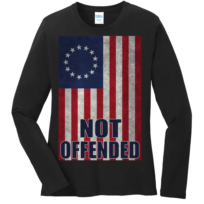 Betsy Ross Flag Not Offended 13 Stars For Protesters Ladies Long Sleeve Shirt