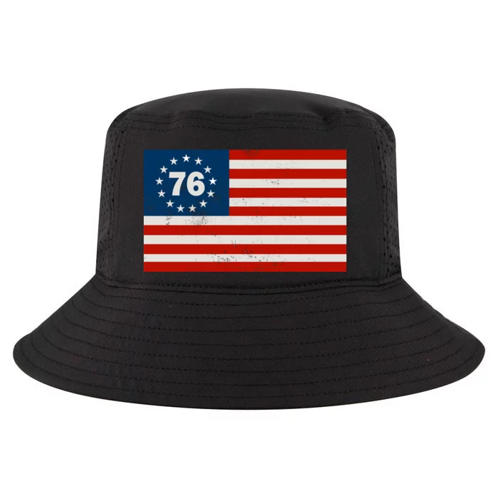 Betsy Ross Flag United States of America 1776 Cool Comfort Performance Bucket Hat