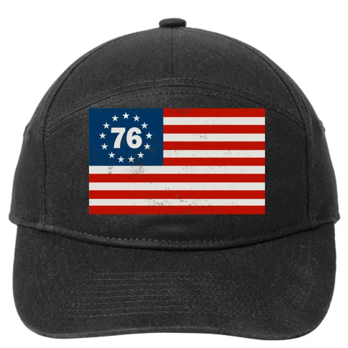 Betsy Ross Flag United States of America 1776 7-Panel Snapback Hat