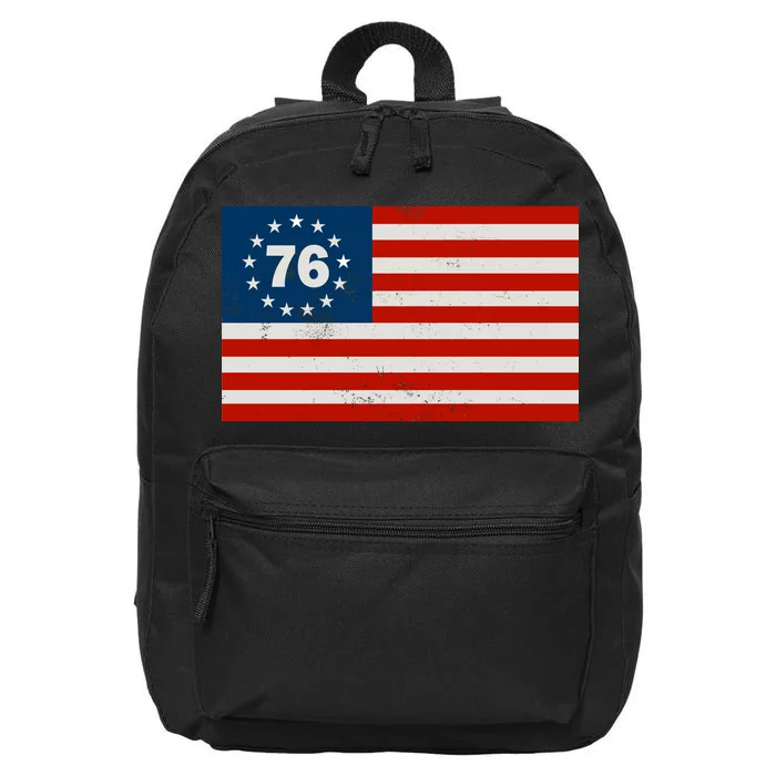 Betsy Ross Flag United States of America 1776 16 in Basic Backpack