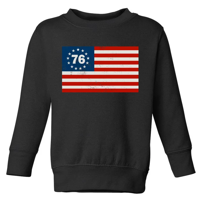 Betsy Ross Flag United States of America 1776 Toddler Sweatshirt