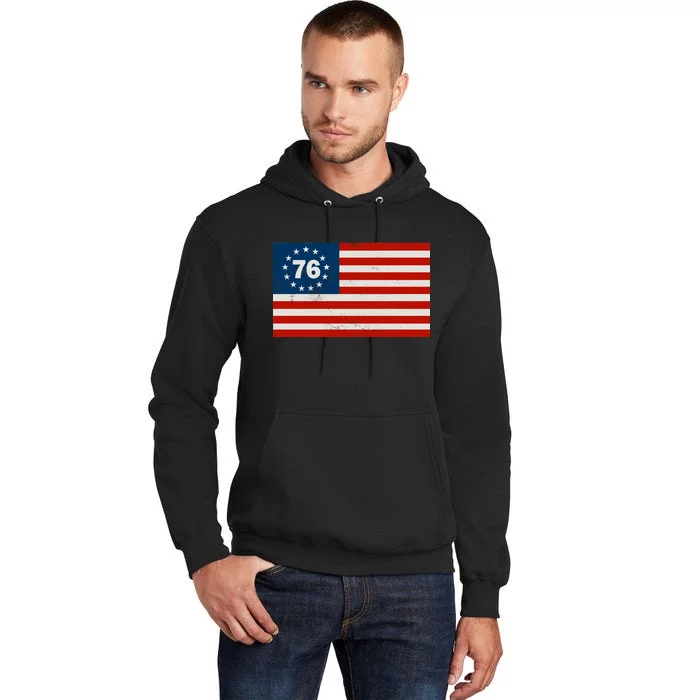 Betsy Ross Flag United States of America 1776 Tall Hoodie