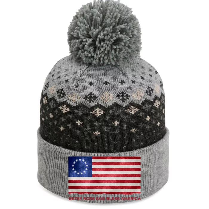 Betsy Ross God Bless America The Baniff Cuffed Pom Beanie