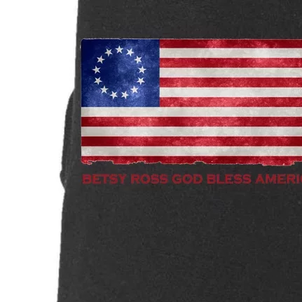 Betsy Ross God Bless America Doggie 3-End Fleece Hoodie