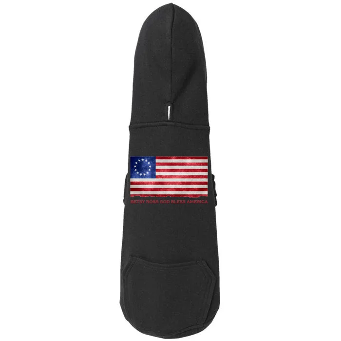 Betsy Ross God Bless America Doggie 3-End Fleece Hoodie