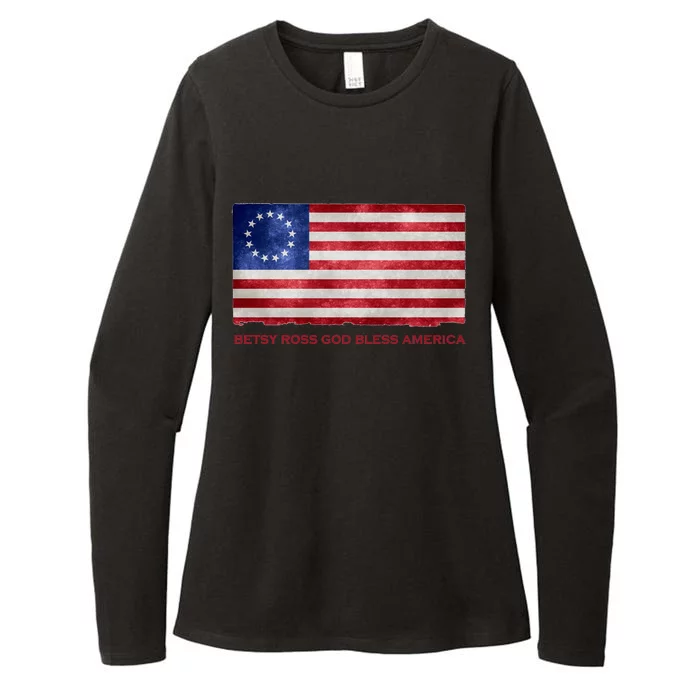 Betsy Ross God Bless America Womens CVC Long Sleeve Shirt