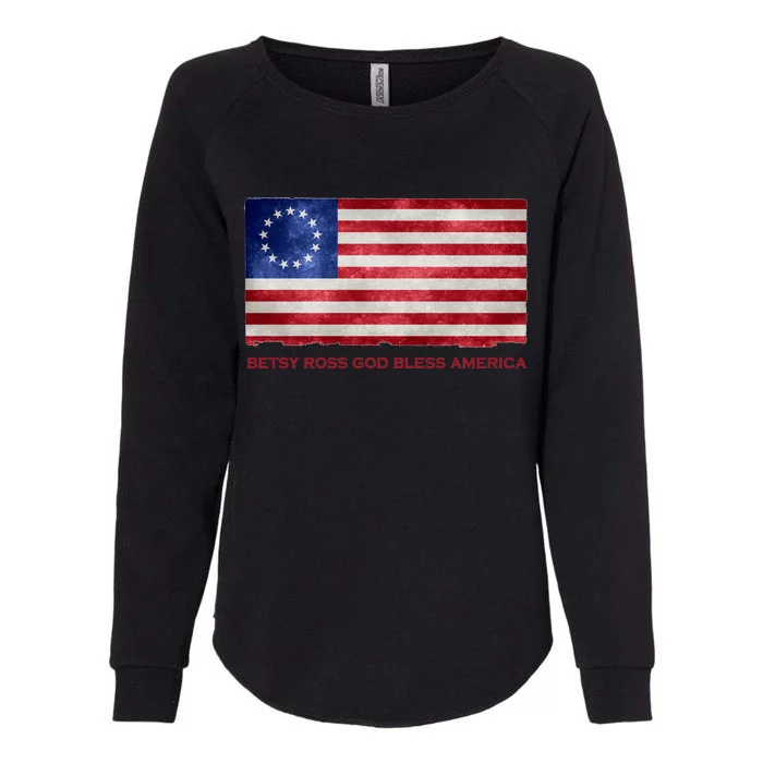 Betsy Ross God Bless America Womens California Wash Sweatshirt