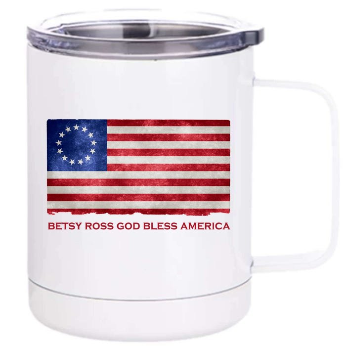 Betsy Ross God Bless America Front & Back 12oz Stainless Steel Tumbler Cup