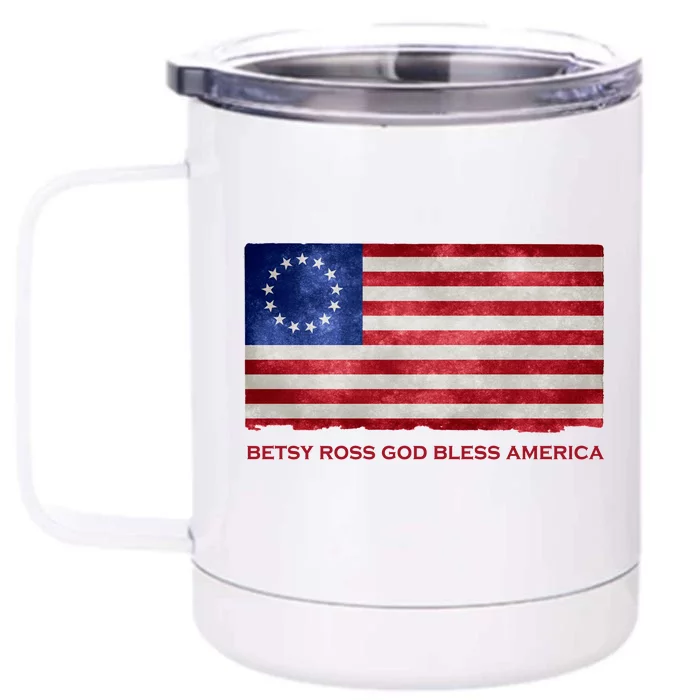 Betsy Ross God Bless America Front & Back 12oz Stainless Steel Tumbler Cup