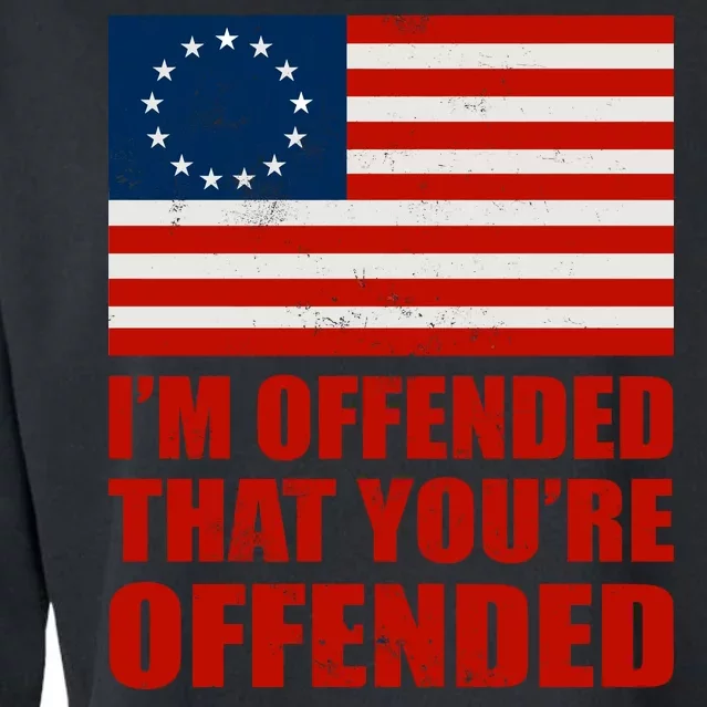 Betsy Ross I'm Offended That You're Offended Cropped Pullover Crew