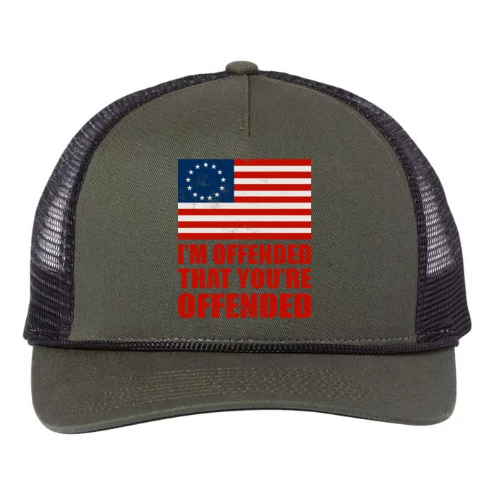 Betsy Ross I'm Offended That You're Offended Retro Rope Trucker Hat Cap