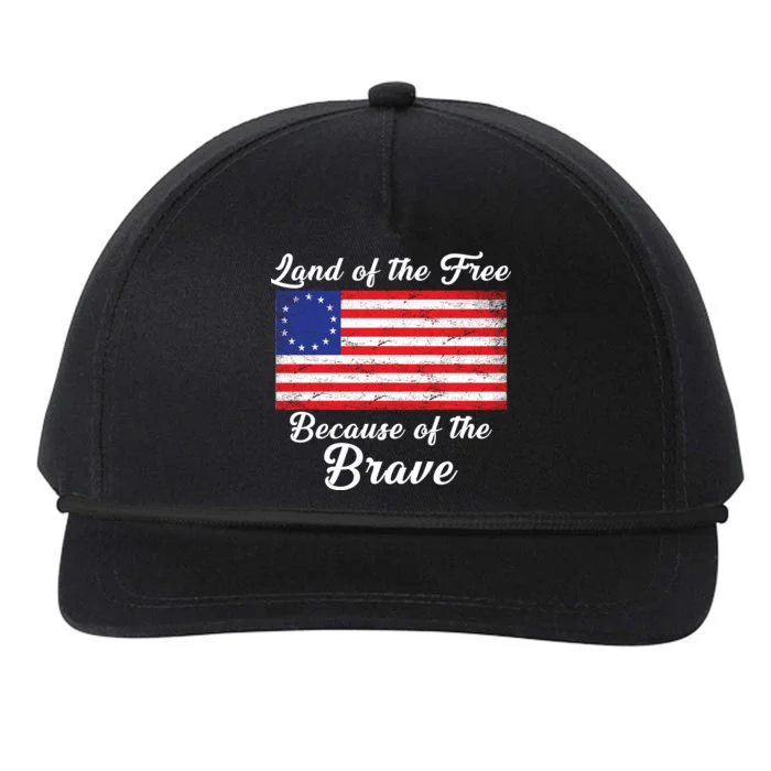 Betsy Ross Land Of The Free Because Of The Brave Snapback Five-Panel Rope Hat