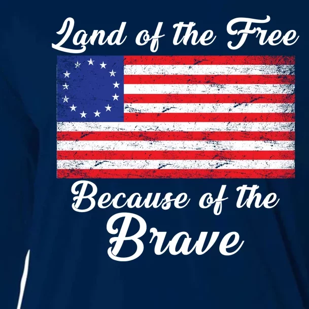 Betsy Ross Land Of The Free Because Of The Brave Cooling Performance Long Sleeve Crew