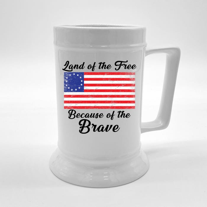 Betsy Ross Land Of The Free Because Of The Brave Front & Back Beer Stein