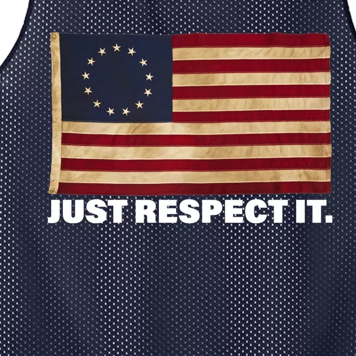 Betsy Ross Original Colonies Just Respect It Mesh Reversible Basketball Jersey Tank