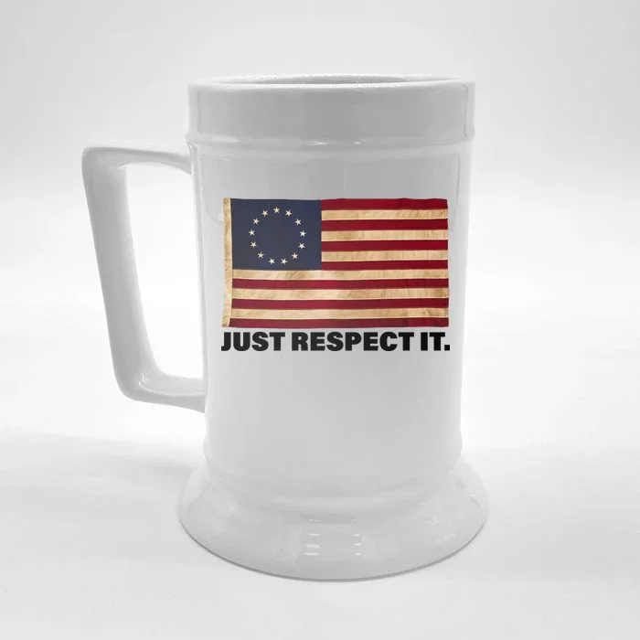 Betsy Ross Original Colonies Just Respect It Front & Back Beer Stein