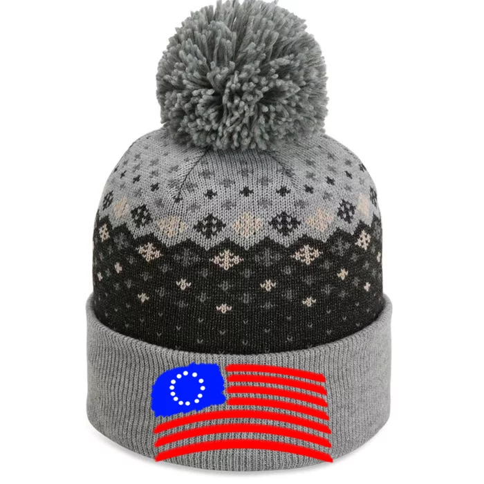 Betsy Ross Original Painted Flag The Baniff Cuffed Pom Beanie