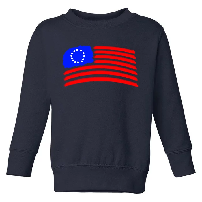 Betsy Ross Original Painted Flag Toddler Sweatshirt