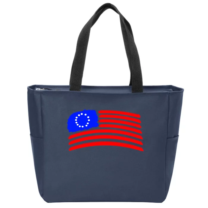 Betsy Ross Original Painted Flag Zip Tote Bag