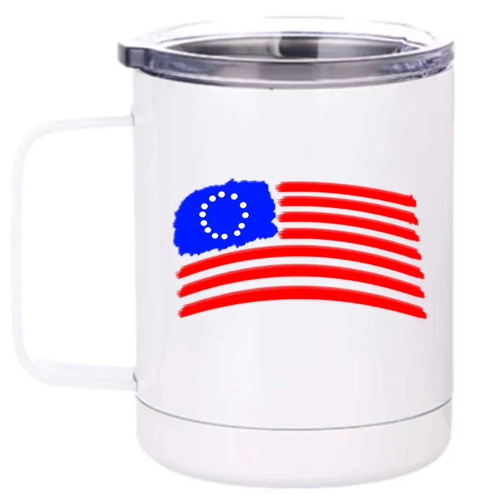 Betsy Ross Original Painted Flag Front & Back 12oz Stainless Steel Tumbler Cup