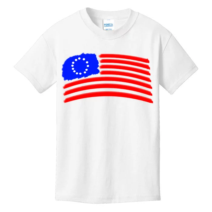 Betsy Ross Original Painted Flag Kids T-Shirt