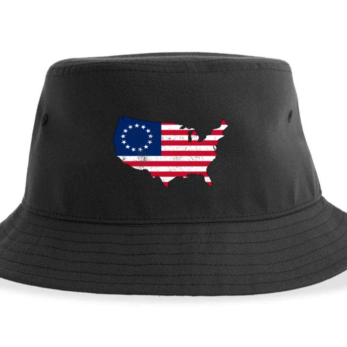 Betsy Ross USA Flag Revolutionary War Sustainable Bucket Hat