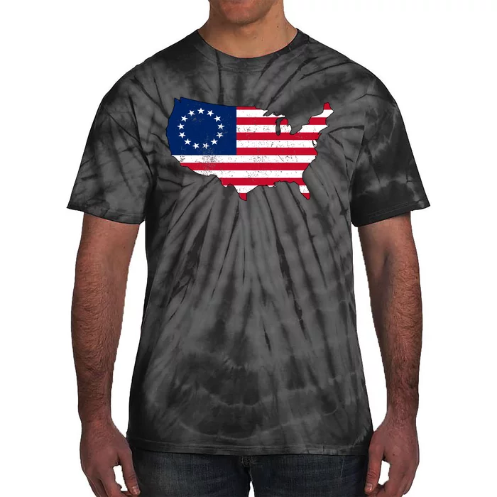 Betsy Ross USA Flag Revolutionary War Tie-Dye T-Shirt