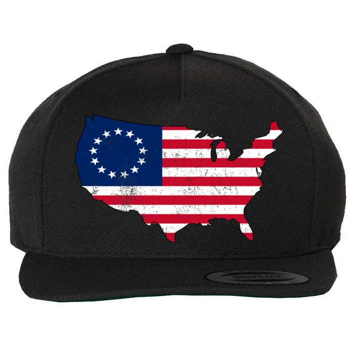 Betsy Ross USA Flag Revolutionary War Wool Snapback Cap