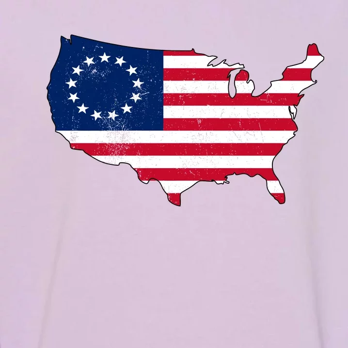 Betsy Ross USA Flag Revolutionary War Garment-Dyed Sweatshirt