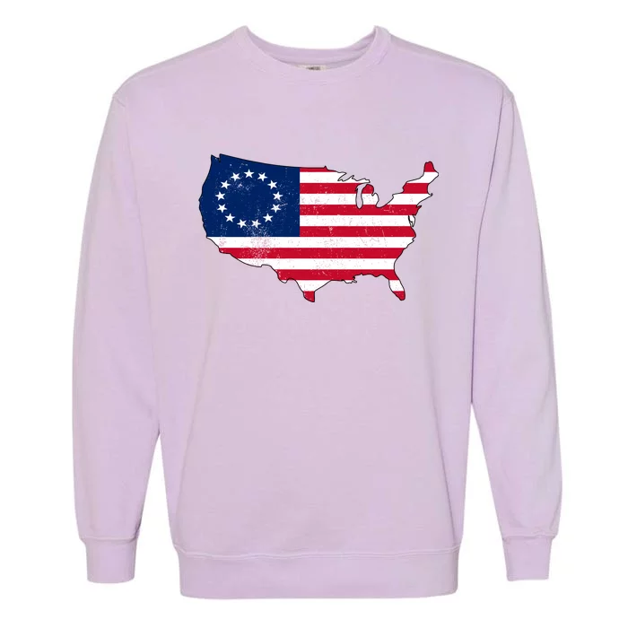 Betsy Ross USA Flag Revolutionary War Garment-Dyed Sweatshirt