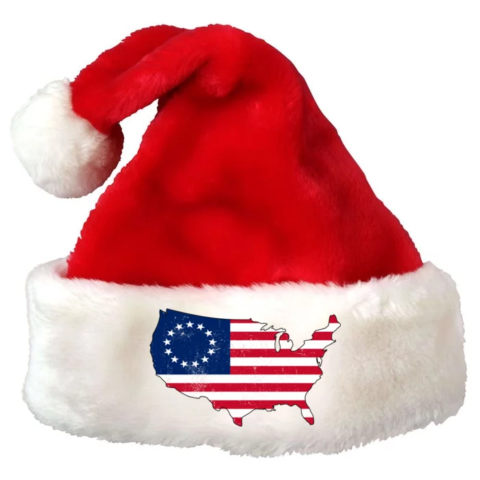 Betsy Ross USA Flag Revolutionary War Premium Christmas Santa Hat