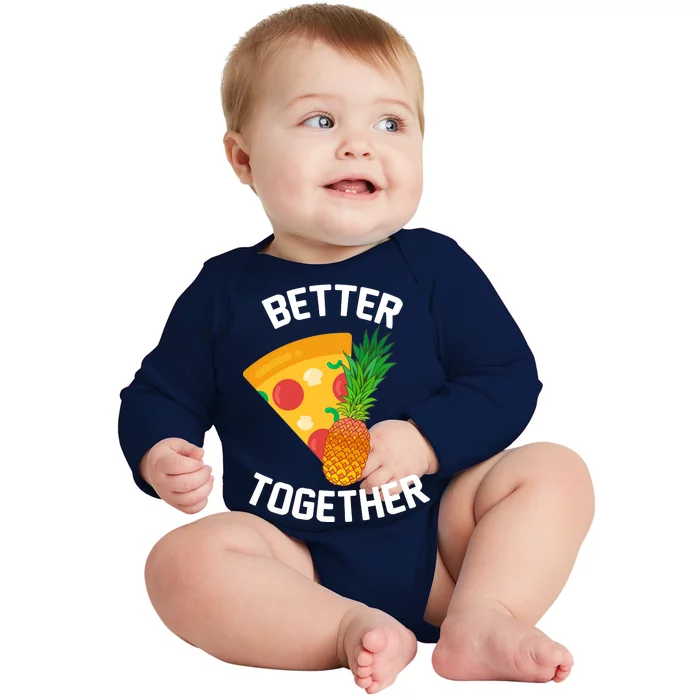 Better Together Pineapple On Pizza Baby Long Sleeve Bodysuit