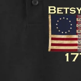 Betty Ross Original Colonies Flag Dry Zone Grid Performance Polo