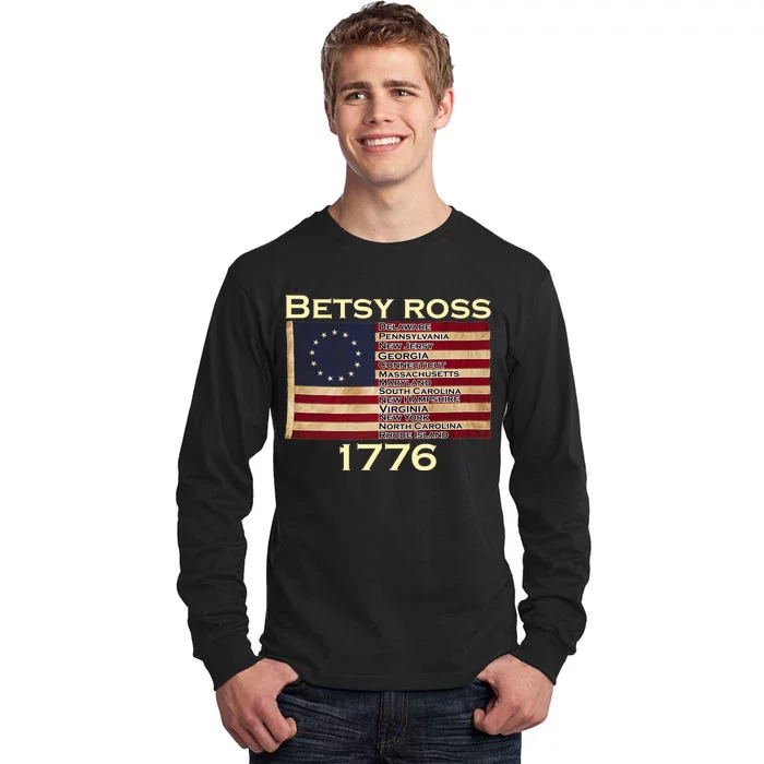 Betty Ross Original Colonies Flag Tall Long Sleeve T-Shirt