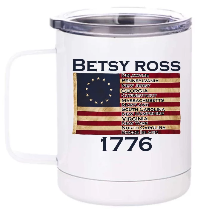 Betty Ross Original Colonies Flag Front & Back 12oz Stainless Steel Tumbler Cup