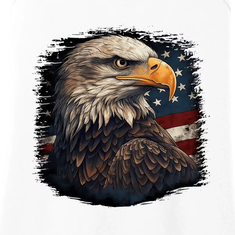 Bald Eagle Us American Flag 4th Of July Proud Patriotic Ladies Essential Tank