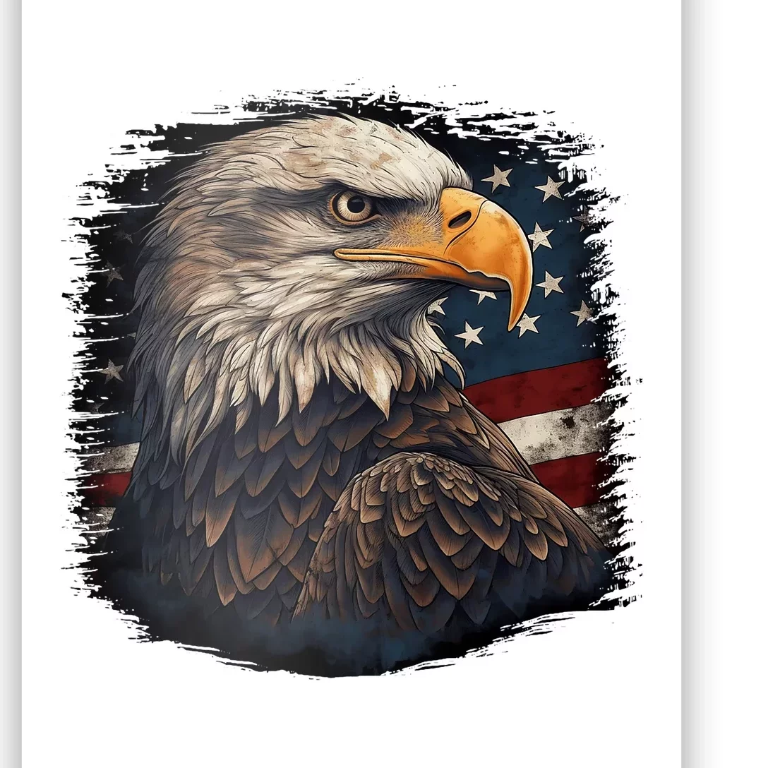 Bald Eagle Us American Flag 4th Of July Proud Patriotic Poster