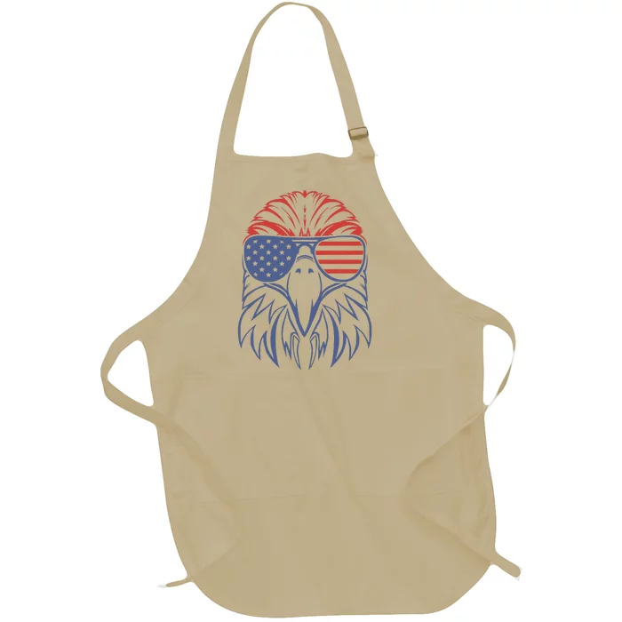 Bald Eagle Usa Flag 4th Of July Eagle Usa Full-Length Apron With Pocket