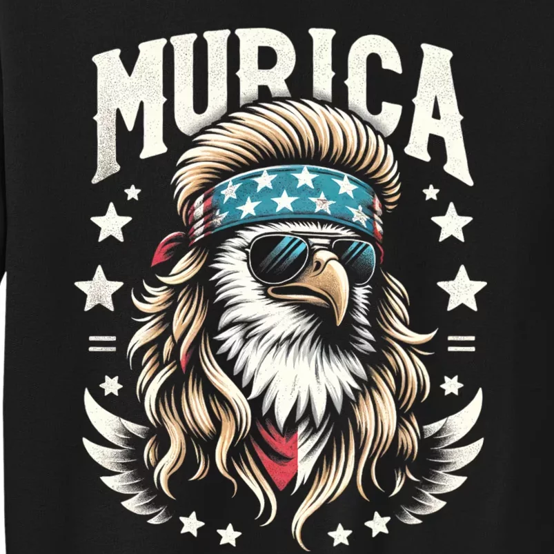 Bald Eagle Us Flag Murica! Patriotic American July 4th Tall Sweatshirt