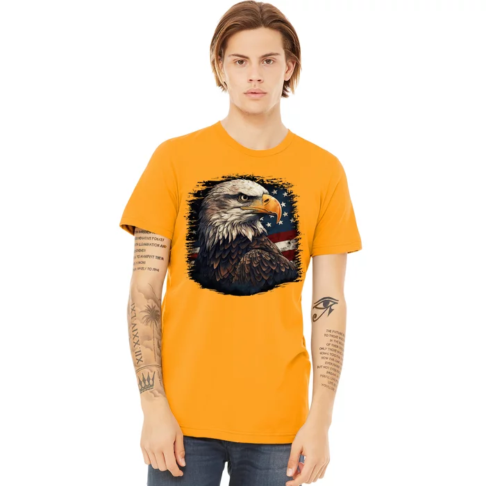 Bald Eagle Us American Flag 4th Of July Proud Patriotic Premium T-Shirt