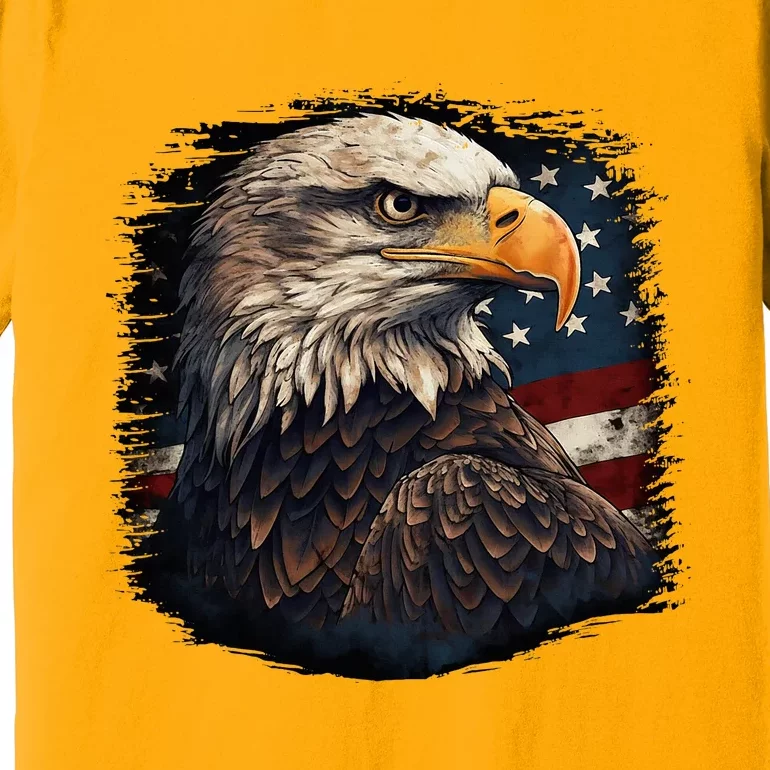 Bald Eagle Us American Flag 4th Of July Proud Patriotic Premium T-Shirt