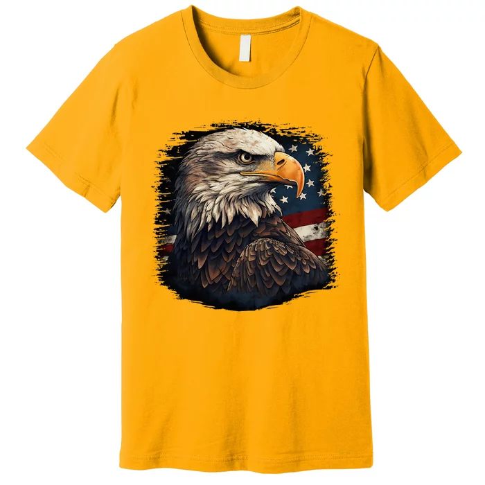 Bald Eagle Us American Flag 4th Of July Proud Patriotic Premium T-Shirt