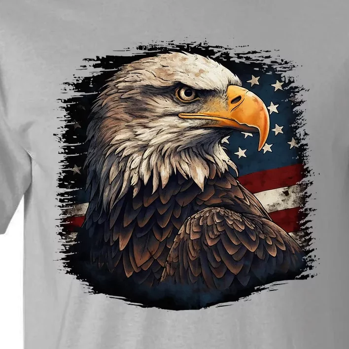 Bald Eagle Us American Flag 4th Of July Proud Patriotic Tall T-Shirt