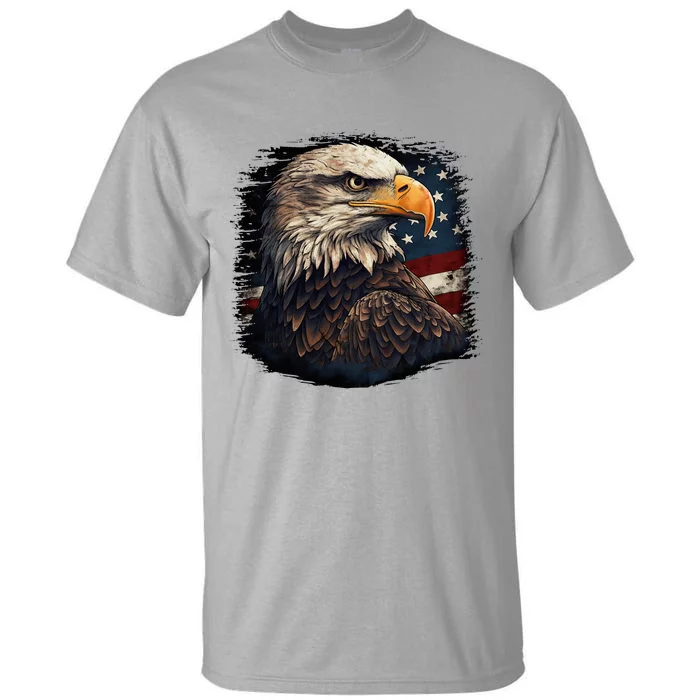 Bald Eagle Us American Flag 4th Of July Proud Patriotic Tall T-Shirt