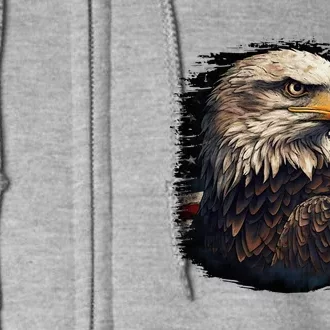 Bald Eagle Us American Flag 4th Of July Proud Patriotic Full Zip Hoodie