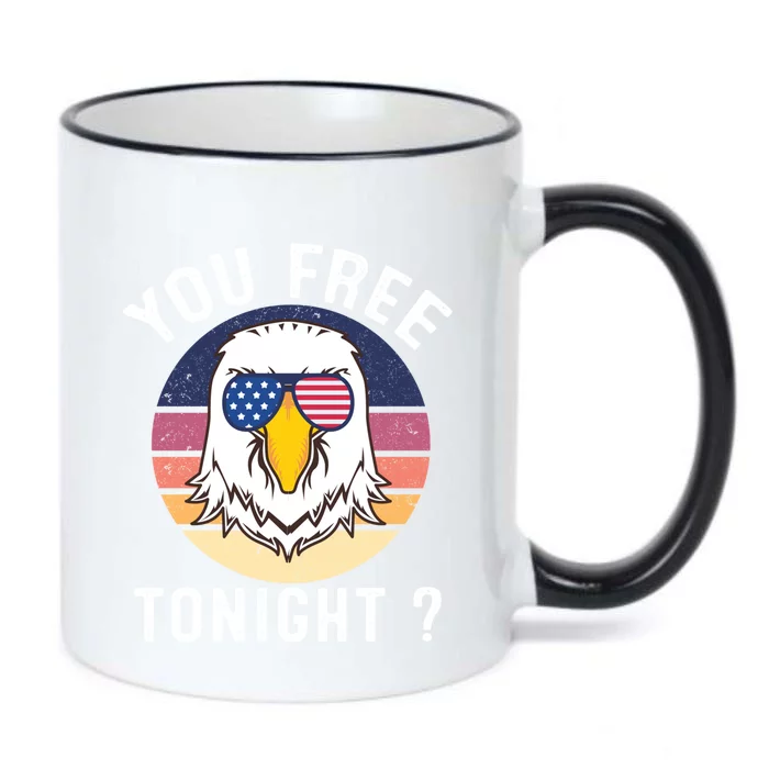 Bald Eagle Usa Flag Sunglasses Funny You Free Tonight ? Cute Gift Black Color Changing Mug