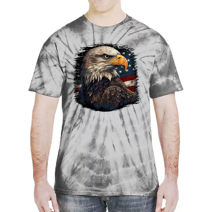 Bald Eagle Us American Flag 4th Of July Proud Patriotic Tie-Dye T-Shirt